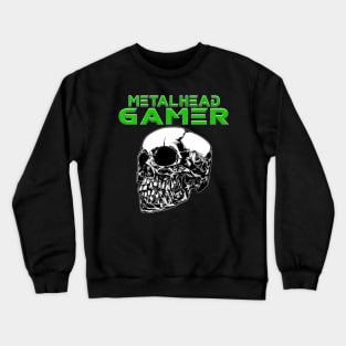 Metalhead Gamer Quarter Skull Green Crewneck Sweatshirt